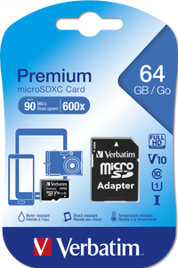 Vervatim Premium microSDXC Card 64 Go
