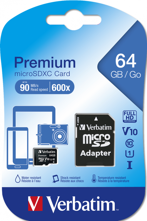 Vervatim Premium microSDXC Card 64 Go