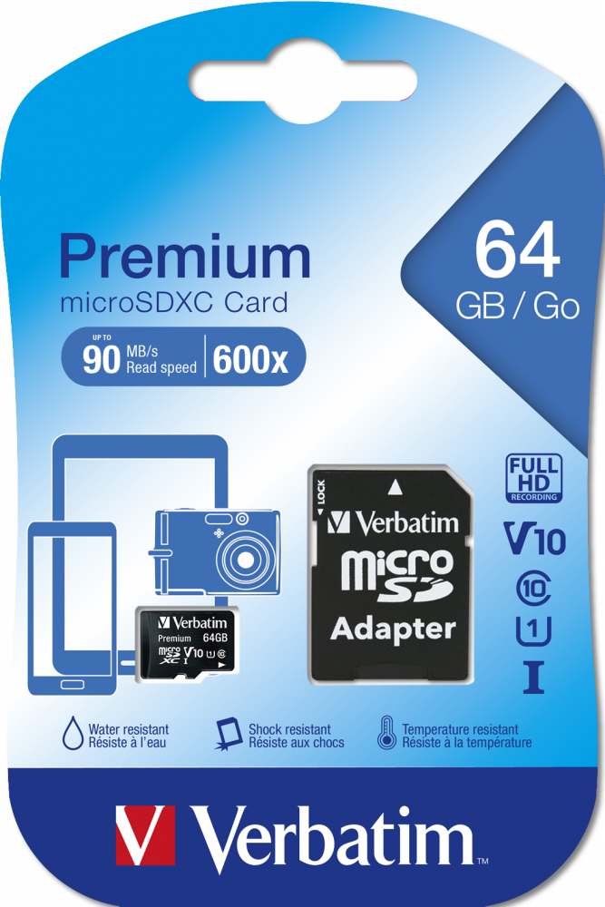 Vervatim Premium microSDXC Card 64 Go