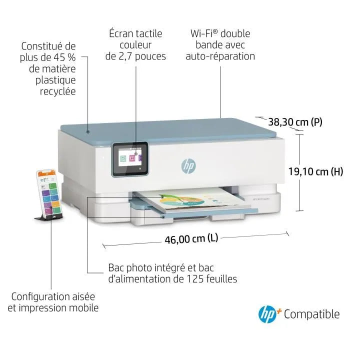 HP Envy Inspire 7221e blanche/bleue
